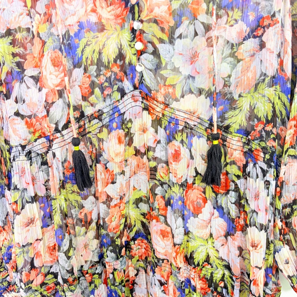 Anthropologie The Marais Printed Chiffon Maxi Dress Floral XL OB1371223 - Picture 5 of 9